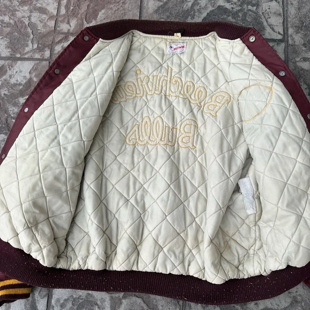 Vintage Butwin Men's‎ Large Varsity Jacket Maroon Football Beechview Bulls